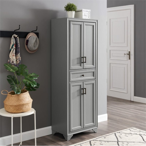 Crosley Tara 4 Door Pantry in Distressed Gray