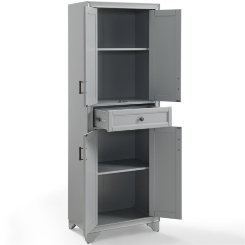 Crosley Tara 4 Door Pantry in Distressed Gray