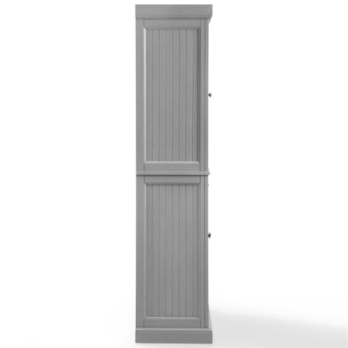 Crosley Seaside Wooden Coastal Pantry in Distressed Gray
