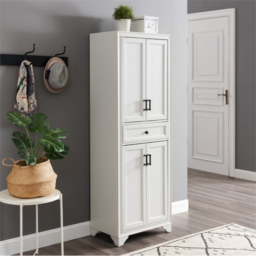 Crosley Tara 4 Door Pantry in Distressed White