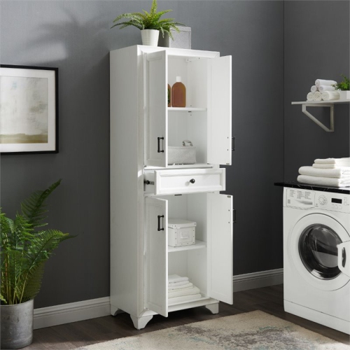 Crosley Tara 4 Door Pantry in Distressed White
