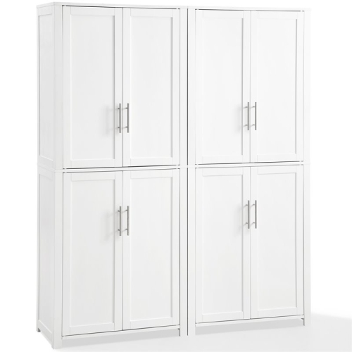 Crosley Savannah Tall Wooden Shaker Pantry in White