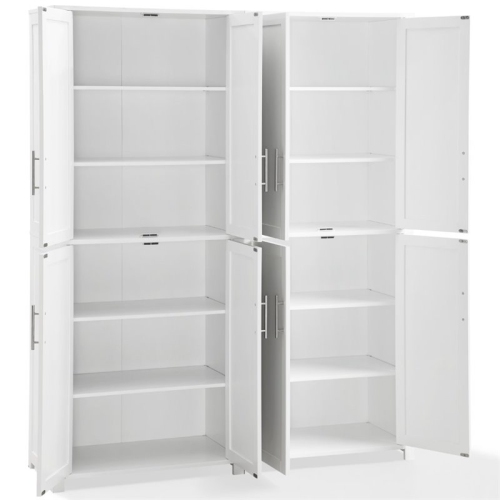 Crosley Savannah Tall Wooden Shaker Pantry in White