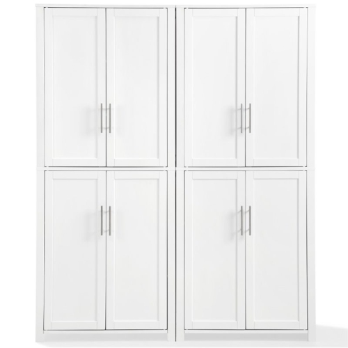 Crosley Savannah Tall Wooden Shaker Pantry in White