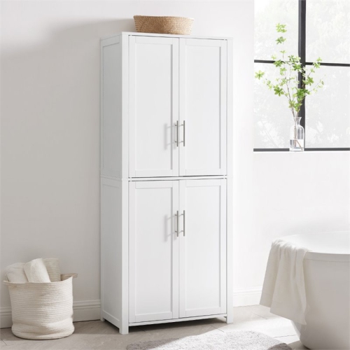 Crosley Savannah Tall Wooden Shaker Pantry in White