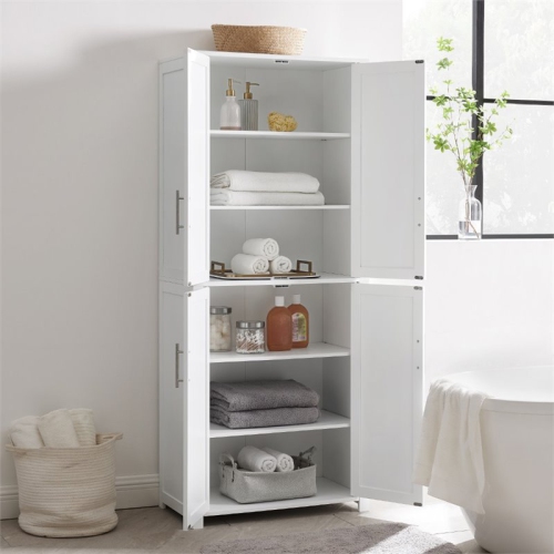 Crosley Savannah Tall Wooden Shaker Pantry in White