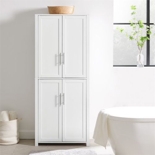 Crosley Savannah Tall Wooden Shaker Pantry in White