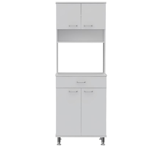 Bowery Hill Contemporary 66" High Pantry Cabinet in White