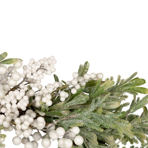 White Berry and Frosted Pine Christmas Wreath, 28-Inch, Unlit