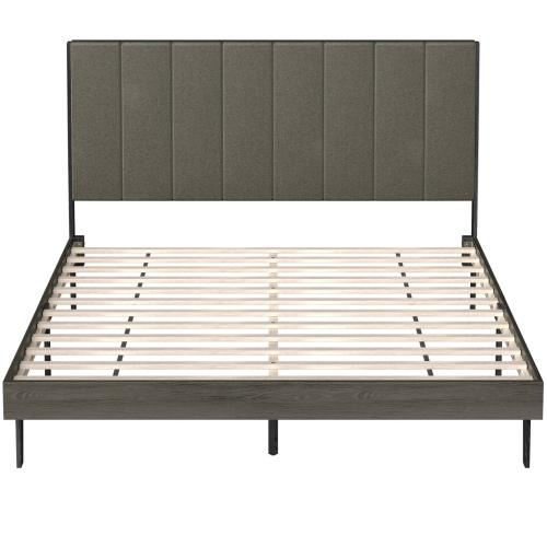 Upholstered Tufted Bed Frame without Mattress