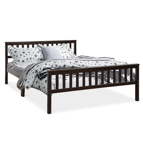 SLICKBLUE  Wood Bed Frame Support Platform With Headboard And Footboard