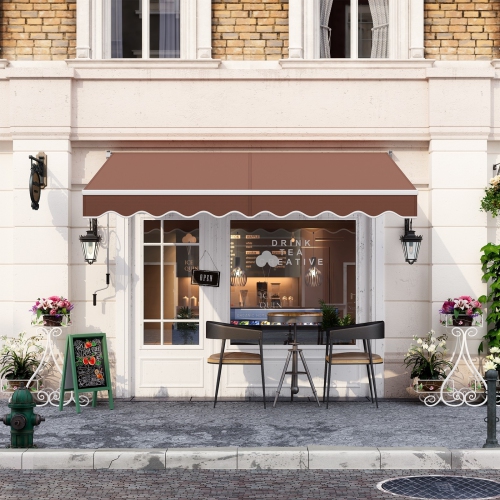 Auvent rétractable de 10 x 8,2 pi avec poignée à manivelle à ouverture facile