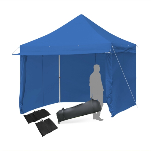 SLICKBLUE  10X10Ft Pop Up Gazebo With 4 Height And Adjust Folding Awning -300'