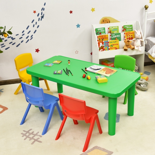 Ensemble avec table en plastique coloré et 4 chaises pour enfants