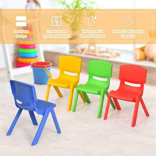 Ensemble avec table en plastique coloré et 4 chaises pour enfants