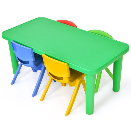 Ensemble avec table en plastique coloré et 4 chaises pour enfants