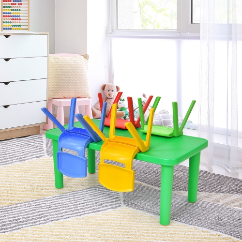 Ensemble avec table en plastique coloré et 4 chaises pour enfants