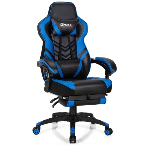 SLICKBLUE  Adjustable Gaming Chair With Footrest for Home Office-Blue