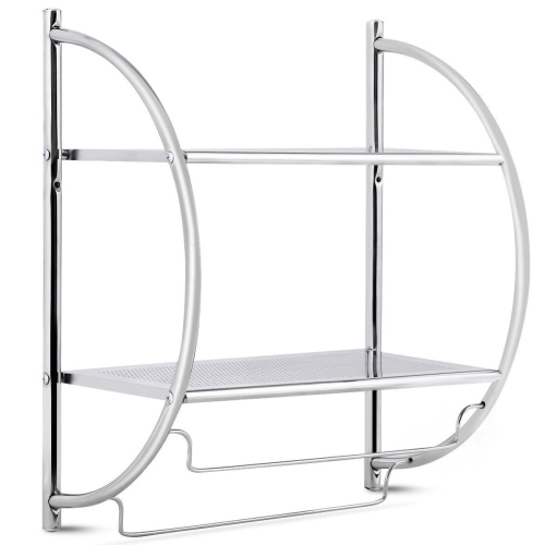SLICKBLUE  2-Tier Wall Mount Shower Organizer Towel Storage Rack