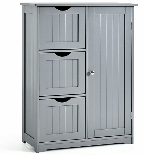 Armoire de rangement latérale pour salle de bain avec 3 tiroirs et 1 armoire