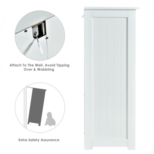 Bathroom Floor Cabinet Side Storage Cabinet with 3 Drawers and 1 Cupboard