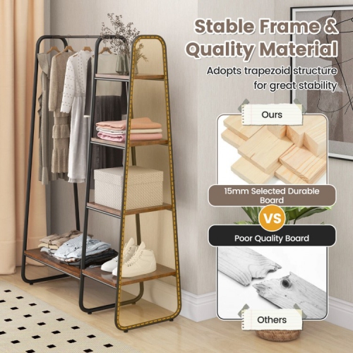 Étagère de rangement autonome avec barre de suspension