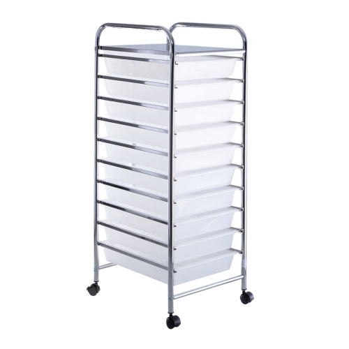 SLICKBLUE  10-Drawer Rolling Storage Cart Organizer With Smooth Swivel Casters for Easy Mobility