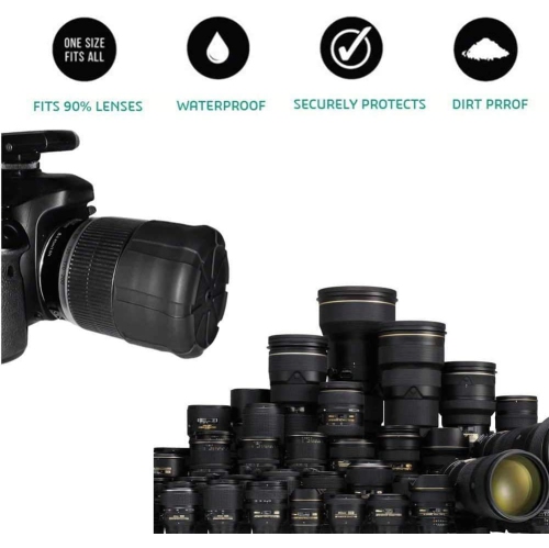 2 Piece Soft Silicone Protective Lens Caps Cover, Universal Fit - Drop-Proof Dust-Proof Scratch-Proof Waterproof for 99% DSLR Lenses
