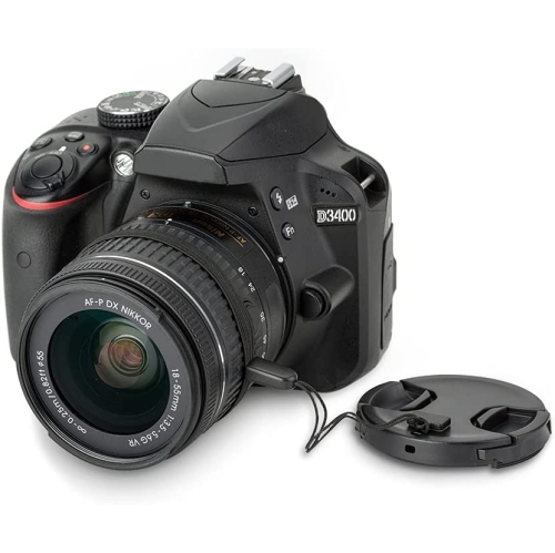 2 Pack 55mm Front Lens Cap Cover w/Deluxe Cap Keeper for Nikon D3400 D3500 D5600 with AF-P 18-55mm Kit Lens, Sony A7 A7II A7III with FE 28-70mm Kit