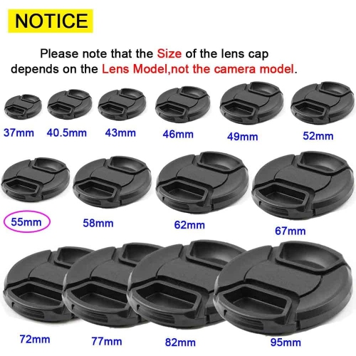 55mm Lens Cap Cover with Keeper for AF-P DX NIKKOR 18-55mm f/3.5-5.6G VR Lens for Nikon D7200 D5600 D5500 D5300 D3500 D3400 D3300 DSLR Camera, Lens
