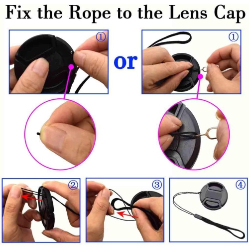 49mm Lens Cap Cover with Keeper for Sony E-Mount FE 50mm f/1.8,Sony E 55-210mm f/4.5-6.3 Lens,Sony E 35mm f/1.8,Sony E 20mm f/2.8 Lens for Sony Alpha