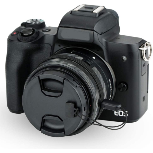 49mm Front Lens Cap Cover with Deluxe Cap Keeper for Canon EOS M50 M5 M6 Mark II M200 M100 with Kit Lens EF-M 15-45mm f/3.5-6.3 is STM, for Canon R10