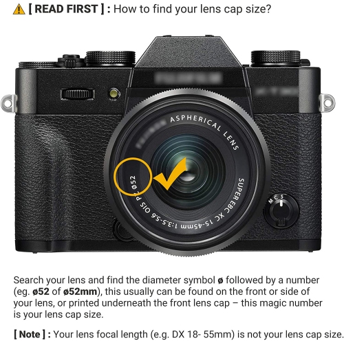 2 Pack 52mm Front Lens Cap Cover with Elastic Cap Keeper for Nikon D3000 D3100 D3200 D3300 D5000 D5100 D5200 D5300 D5500 with AF-S 18-55mm Kit Lens