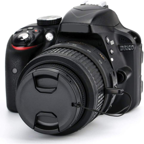 2 Pack 52mm Front Lens Cap Cover with Elastic Cap Keeper for Nikon D3000 D3100 D3200 D3300 D5000 D5100 D5200 D5300 D5500 with AF-S 18-55mm Kit Lens