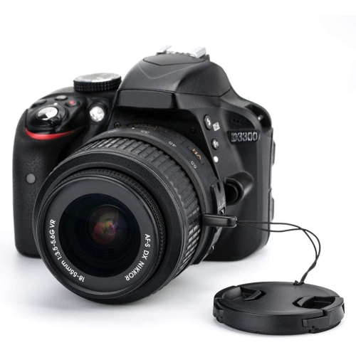 2 Pack 52mm Front Lens Cap Cover with Elastic Cap Keeper for Nikon D3000 D3100 D3200 D3300 D5000 D5100 D5200 D5300 D5500 with AF-S 18-55mm Kit Lens