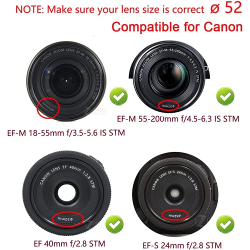 Capuchon d’objectif D5200 pour D5500 D5200 D3200 de Nikon avec objectif NIKKOR AF-S 18-55 mm, pour objectif EF-M 18-55 mm 55 mm de Canon (lot de 2)