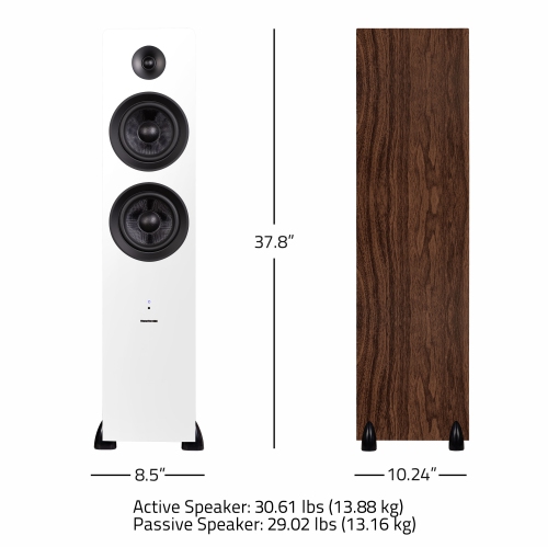 Haut-parleurs colonne amplifiés 2 voies Ai81 de Fluance avec amplificateur intégré de 150 W pour téléviseur, tourne-disque, PC et Bluetooth