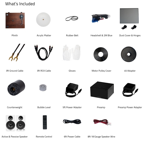 Fluance RT85 Reference High Fidelity Vinyl Turntable, PA10 Phono Preamp and Ai81 Elite Powered Floorstanding Speakers