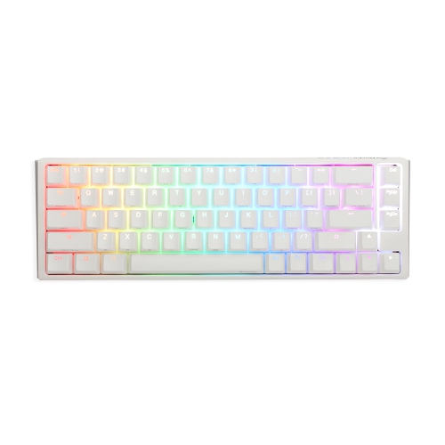 Ducky ONE 3 Hot-Swappable RGB Mechanical Keyboard, Cherry MX Silent Red, Dual-layer PCB, PBT Double shot keycaps, SF Layout, White