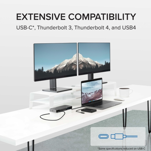 Plugable Thunderbolt 3 and USB-C Dual Display Dock with 96W Host Charging