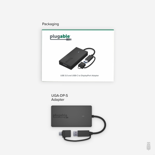 Plugable USB C to DisplayPort Adapter, Universal Video Graphics Adapter for USB 3.0 and USB-C Macs and Windows, Extend a DisplayPort Monitor up to