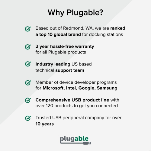 Plugable USB 3.0 or USB C to HDMI Adapter for Dual Monitors, Universal Video Graphics Adapter for Mac and Windows, Thunderbolt 3 / 4, USB 3.0 or