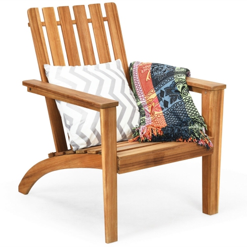 Patio Durable Patio Acacia Wood Adirondack Lounge Armchair