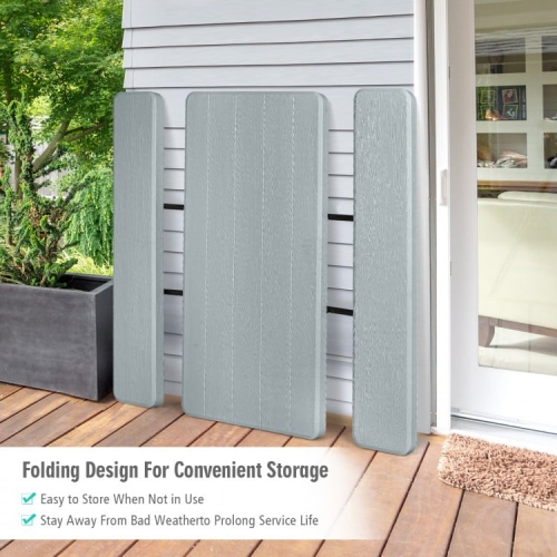 Portable Folding Picnic Table Bench Set with Wood-Style Texture for Backyard or Patio