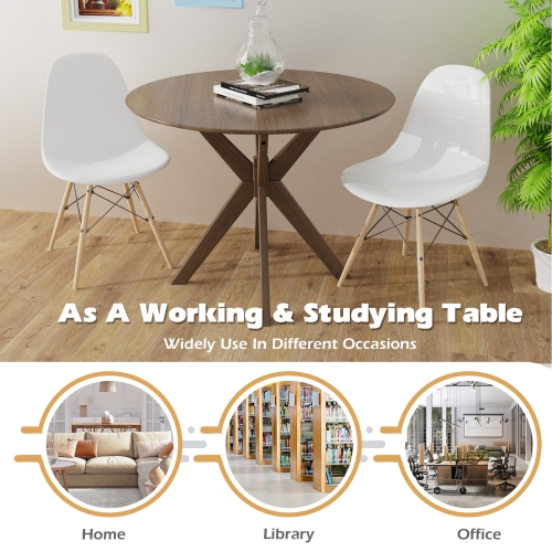 35 Inch Modern Round Wood Dining Table without Chairs