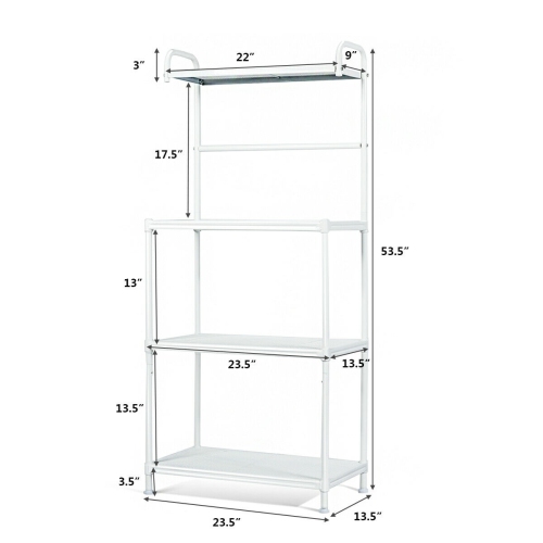 Kitchen Baker’s Rack with 4 Metal Shelves – Microwave Oven Stand & Storage Organizer