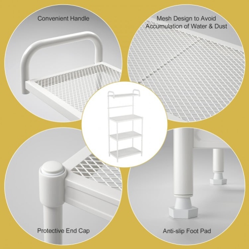 Kitchen Baker’s Rack with 4 Metal Shelves – Microwave Oven Stand & Storage Organizer