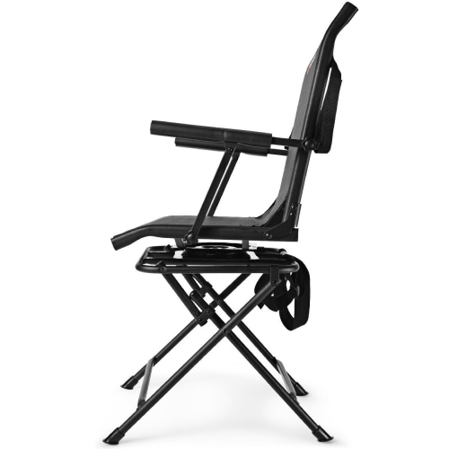 Fauteuil de chasse pivotant en filet pliable avec accoudoirs - Noir