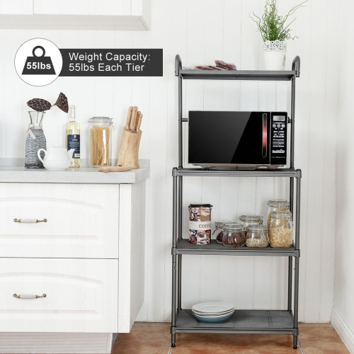 Kitchen Baker’s Rack with 4 Metal Shelves – Microwave Oven Stand & Storage Organizer