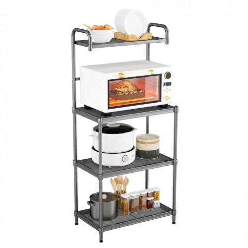 Kitchen Baker’s Rack with 4 Metal Shelves – Microwave Oven Stand & Storage Organizer